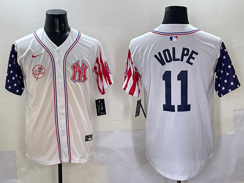Men 2025 MLB New York Yankees 11 Volpe white jersey